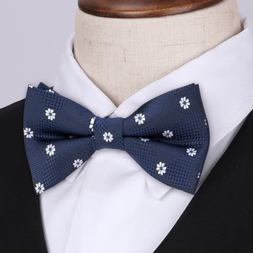 Image of HISDERN Bow Ties for Boys Pre Tied Toddler Bow Tie Adjustable Kids Bowties Clip On Fun Patterned Bowties for Wedding Party
