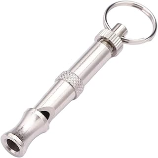 Silver Adjustable Ultrasonic Dog Whistle,Portable Whistle Pet Whistle Supersonic Whistle Dog Whistles for Pet Training,Training and Behavior Aids,Dog Whistles