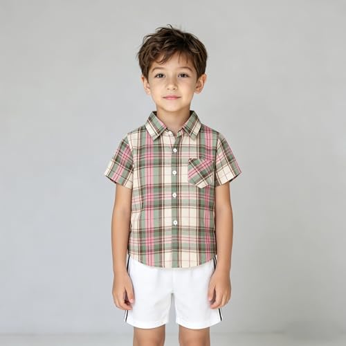 Image of Mud Kingdom Little Boys Dress Shirts Short Sleeve Cute Summer