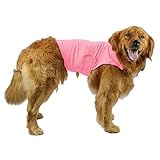 KittyStar Breathable Dog Shirt for Thunderstorm, Dog Anxiety Vest Jacket Warp,Puppy Calming Coat Anxiety Relief (L,Pink)
