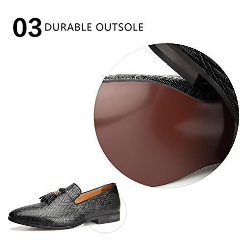 Image of Meijiana Mens Loafers Wedding Dress Shoes Slip-On Loafers for Men Tuxedo Suit Shoes