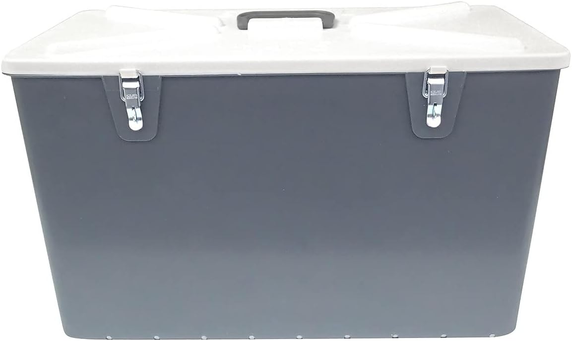 Special Mate 13” Musky Fishing Tackle Box - Big Game Tackle Box Perfect For Large Lures - Grey/ White - Durable Hard Plastic With Metal Latches - #1345