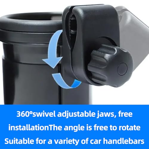 Stroller Cup Holder with Phone Holder, 3-in-1 Strollers Storage Rack & 360 Degrees Rotation Drink Holder Travel Friendly for Wheelchair Stroller Bike Walker Scooter
