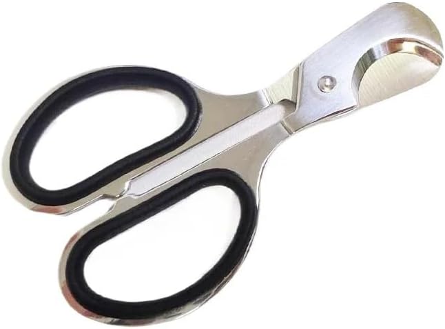 Cigar Cutter Stainless Steel Double Edge Handle Scissors Metal Slicer Portable Smoking Accessory Silver