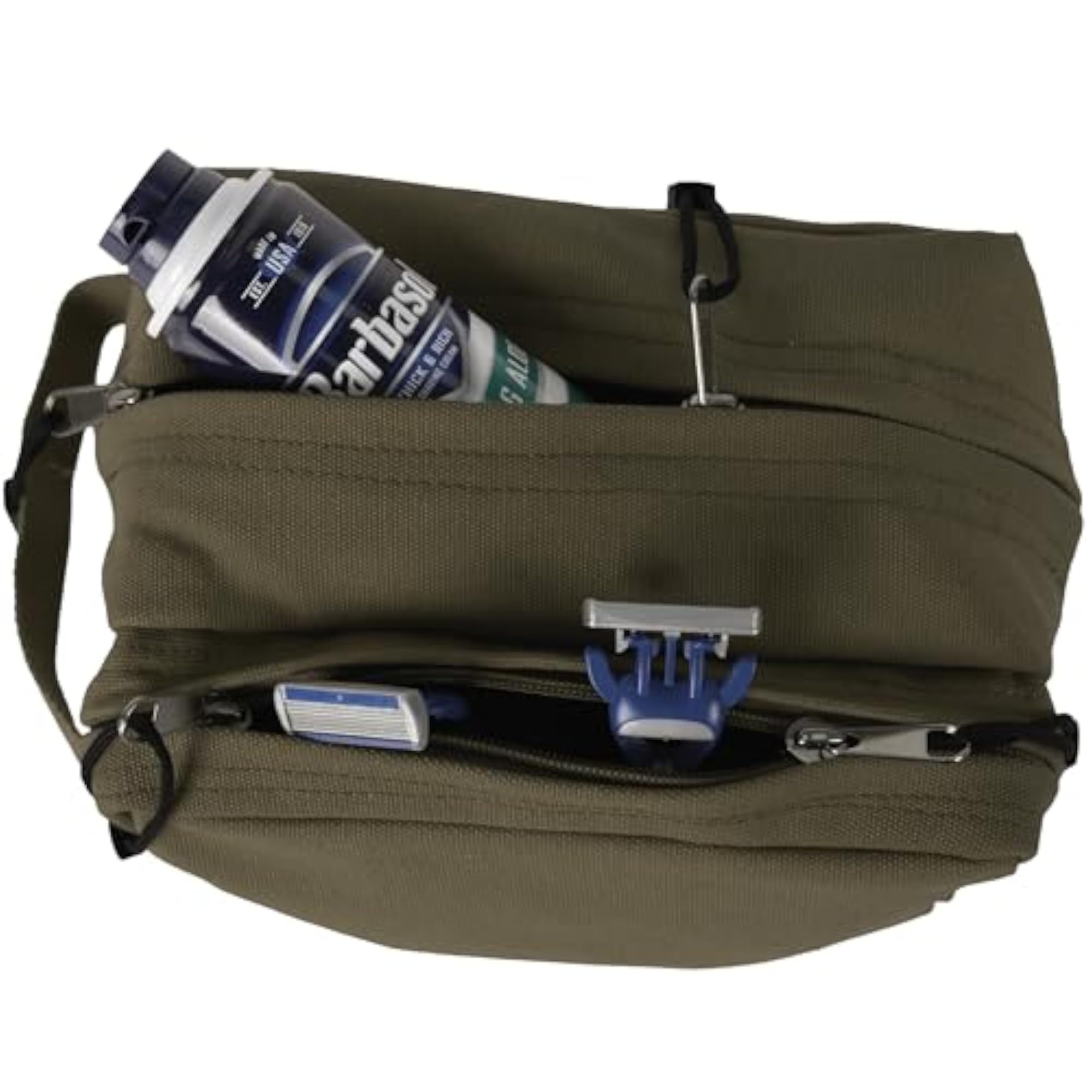 Compartment Travel Toiletry Bag, Olive Drab