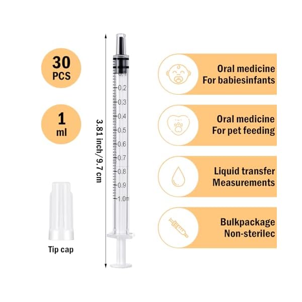 30Pcs-1ml-Syringe-with-Cap-Liquid-Syringes-Plastic-Syringes-with-Cover-Dispensing-Sample-Injection-Syringes-Without-Needle-Lab-Utensils-for-Feedings-Collections-Watering-Refilling 30Pcs-1ml-Syringe-with-Cap-Liquid-Syringes-Plastic-Syringes-with-Cover-Dispensing-Sample-Injection-Syringes-Without-Needle-Lab-Utensils-for-Feedings-Collections-Watering-Refilling