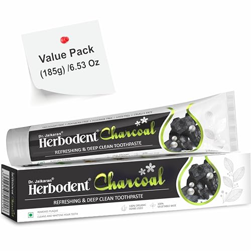 Herbodent® Kohle-Zahnpasta, 185 g, 1 Stück, hellt Zähne auf & frischen Atem: kein Bleichmittel, kein Fluorid… – Ansicht 1