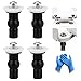 Price comparison product image 4 Pack Toilet Seat Screws Toilet Seat Hinges Expanding Rubber Top Nuts Screw Fixings Fix WC Blind Hole Fittings