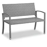 Casaria Panchina da Giardino Polyrattan 2 Posti 122x90x58cm 320kg Panca da Esterno Terrazz...
