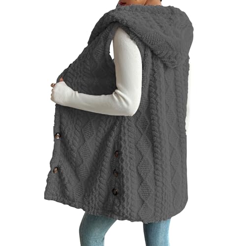 Womens Sleeveless Sherpa Vest Casual Warm Zip Up Fuzzy Fleece Cardigan Sweater Button Down Soft Fall Hoodies Jackets3