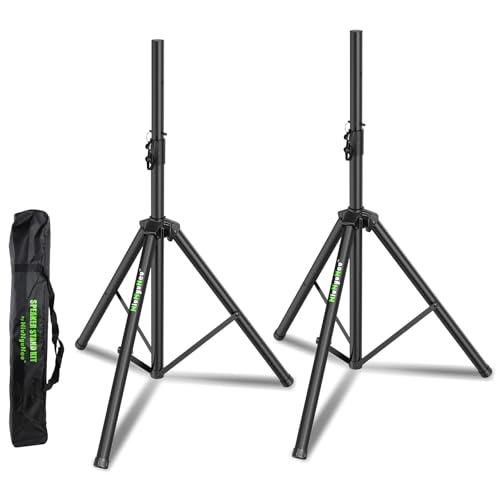 Niunyuneu Pair Of Universal Tripod Speaker Stands Metal Heavy Duty Pa Dj Tripod Speaker Stand Height Adjustable With A Carry Bag cover
