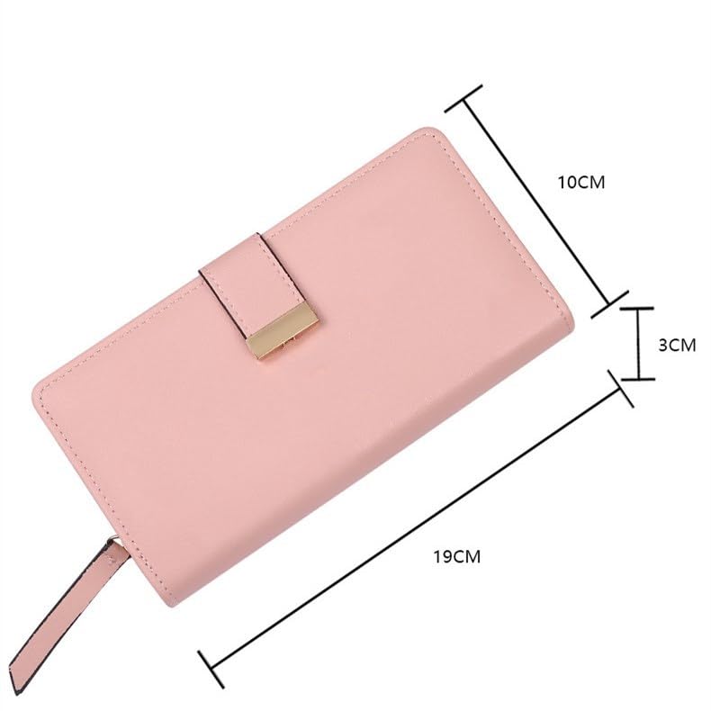Long Leaf Bifold Wallet Leather Card Holder Purse Zipper Buckle Elegant Clutch Wallet Handbag for Women3