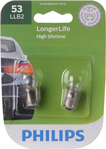 Philips Automotive Lighting 53 LongerLife Miniature Bulb, 2 Pack,53LLB2