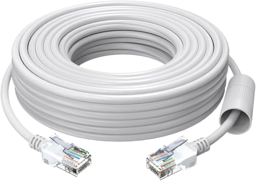ZOSI Cat5e Ethernet Cable 60ft High Speed Network RJ45 wire cord 8 pin 1000Mbps 155Mhz in Wall,Outdoor,Weatherproof for POE Security Cameras system,PoE switch,internet router,computer