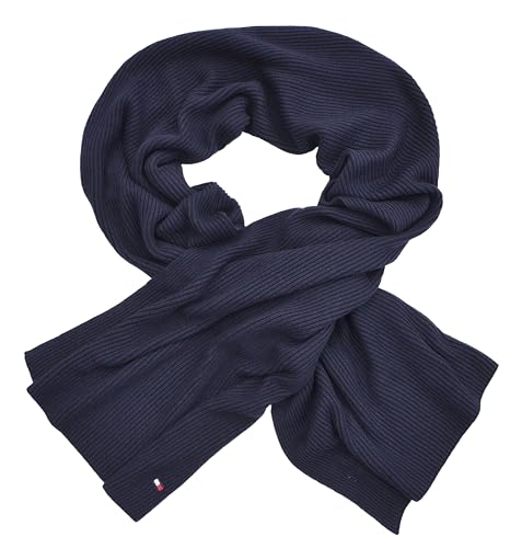 Bufanda de punto Tommy Hilfiger premium de algodón y cachemira suave en azul marino 2