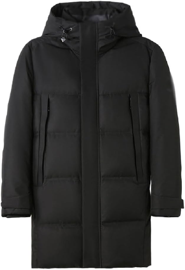 Down Jacket Men's Medium-length Winter Thickened Warm Dad Installed Hooded Duck