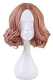 Koswiggle Anime Persona 5 Haru Okumura Short Curly Wig Cosplay Costume Heat Resistant Synthetic Hair Women Cosplay Wigs