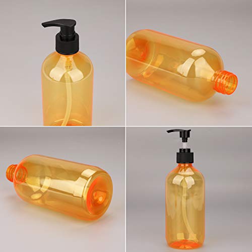 Plastic Pump Bottle 16oz，Woaiwo-q Soap Dispenser Empty Shampoo Dispenser Bottles for Cleaning Solutions,Hair,Oils,(7 pack,orange) - Thumbnail 6