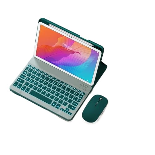 Clavier QWERTY pour Huawei Matepad 11.5 2023 avec housse vert foncé et souris