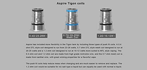 Aspire Tigon remplacement Atomizer1.2 Ohms 5 Pack - Image 4
