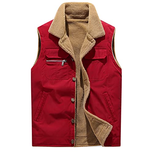 Veste sans manches homme automne hiver rouge tendance taille L
