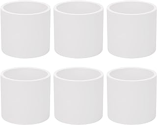 6Pack 2" PVC Pipe Coupling Adapter Pipe Fittings (Socket x Socket) Contractor Pack Schedule 40 Heavy Duty 2 Inch PVC Slip Socket Connectors for DIY PVC Shelf Garden Support Structure, White
