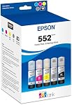 EPSON 552 EcoTank Ink Ultra-high Capacity Bottle Five Color Combo Pack (T552920-S) Works with EcoTank Photo ET-8500, ET-8550