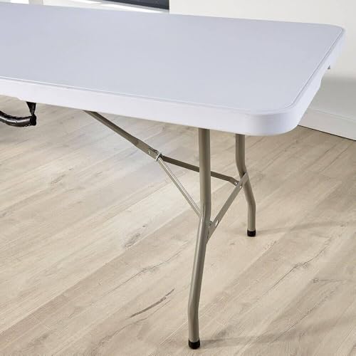 Home Source Trestle Table with Carry Handle (4 Feet) White – Multi-Purpose Folding Table – Heavy Duty for Camping Catering BBQ Picnic Party – 60D x 122W x 74H - Image 7