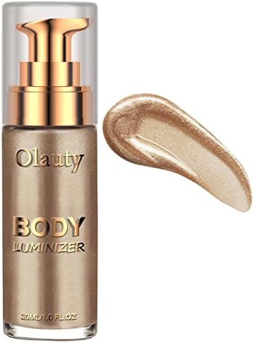Liquid Illuminator, Firstfly Body Highlighter Makeup Smooth Shimmer Glow Liquid Foundation for Face & Body（#01 Rose Gold）