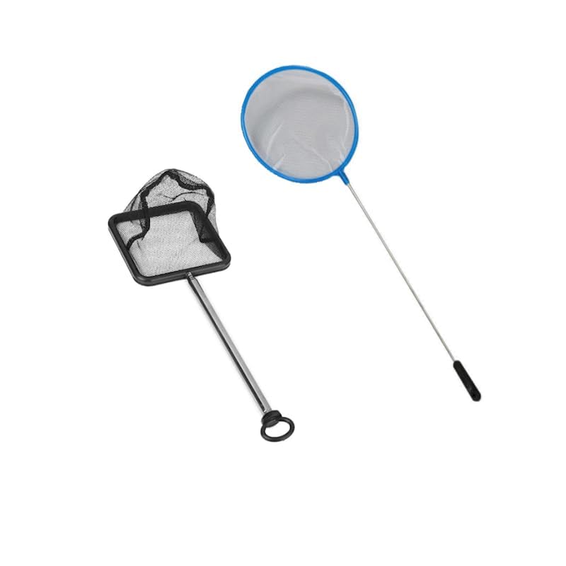 2 x Aquarium Fish Net, Shrimp Catch Net, Mini Fishing Net with Telescopic Poles Handle and a Small Fishing Net - Image 2