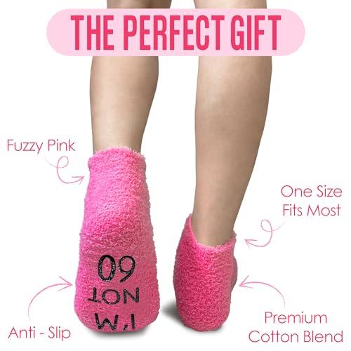 Image of 60th Birthday Cotton Socks, Unique Presents for Women in Their 60s, Birthday Gifts for Her, Easter Basket Stuffers for Best Friends and Sisters, Friendship Gifts for Women