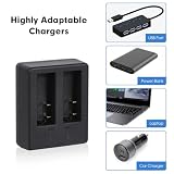 WOLFANG Podwójna Ładowarka z 2 Bateriami 1350mAh, Stacja Ładowania USB-C do Kamer Sportowych GA100, GA120, GA200, GA300, SF230, EK7000