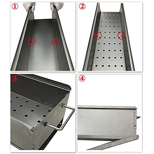 BBQ Grill, Ergonomics Portable Durable Foldable Barbecue Grill Foldable Outdoor Indoor Charcoal bbq Fire (Color : Width 18cm, Size : Length 60cm) - Image 3