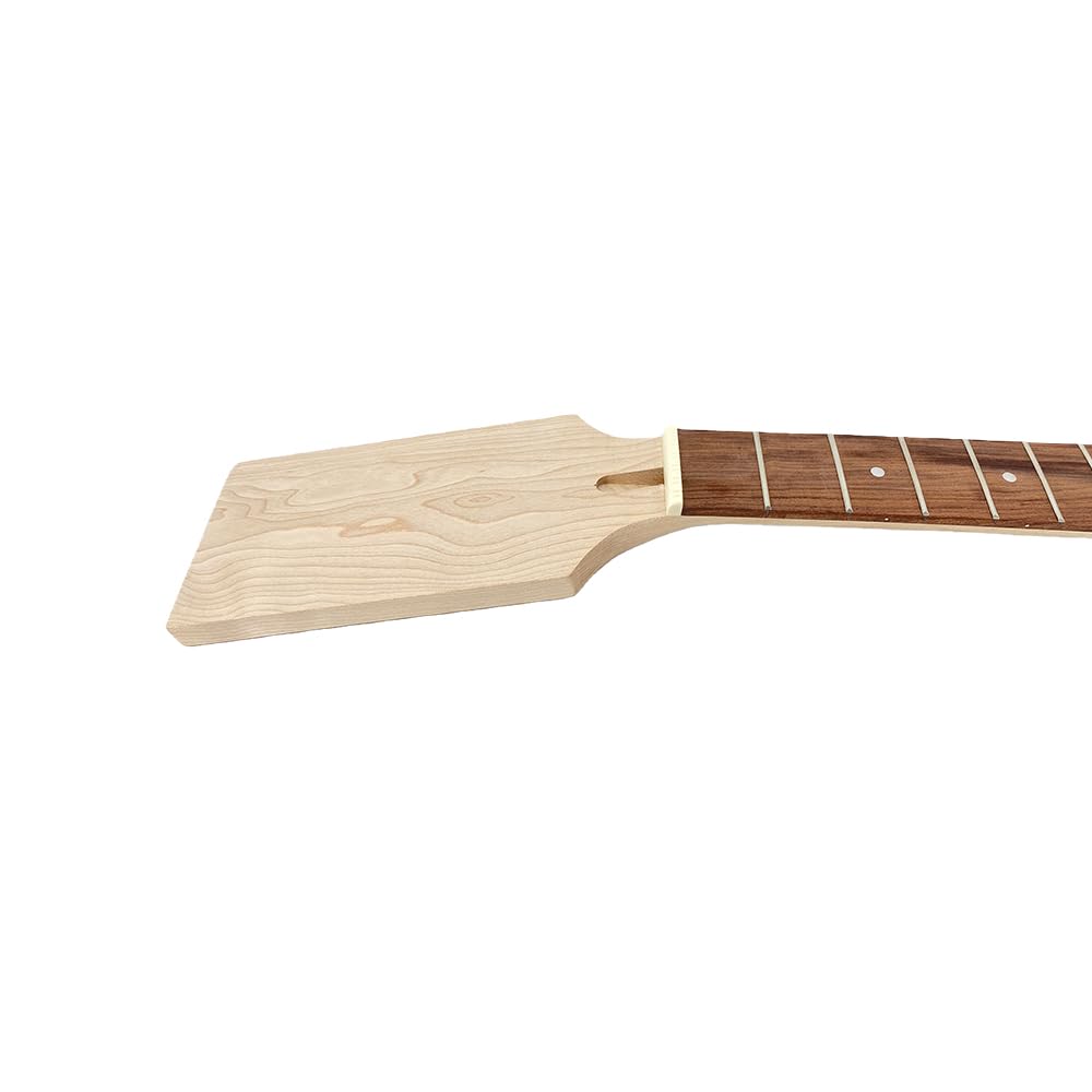 Gitarrenhals mit 12 Saiten, 24 Bünde, 62 cm, Ahornholz, Paddelkopf, Punkte, Inlay, DIY