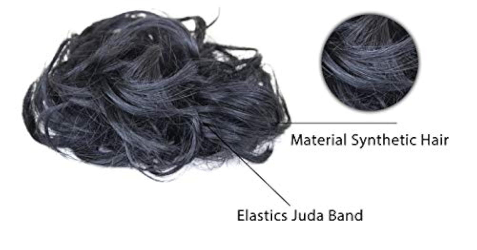 Women's Curly Messy Bun Hair Scrunchie Extensions, 2 Pcs