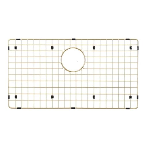 Starstar Sinks Protector Matte Gold 304 Stainless Steel Kitchen Sink Bottom Grid, Rack (29 x16)