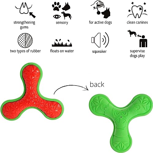 Dingo Hundespielzeug aus Hart Gummi TPR Boomerang TRI 16,5 cm 17394