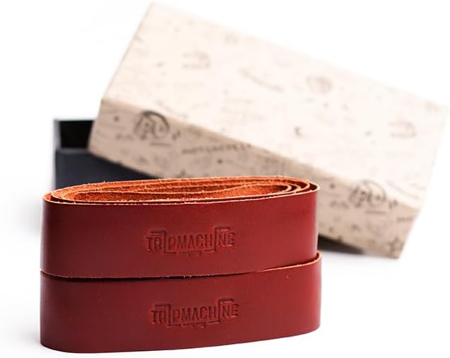 Trip Machine Company Motorcycle Handlebar Leather Grip Wrap Covers – Universal Throttle Grip Covers with Double Sided Adhesive Tape – Anti-Slip Bike Handle Accessories