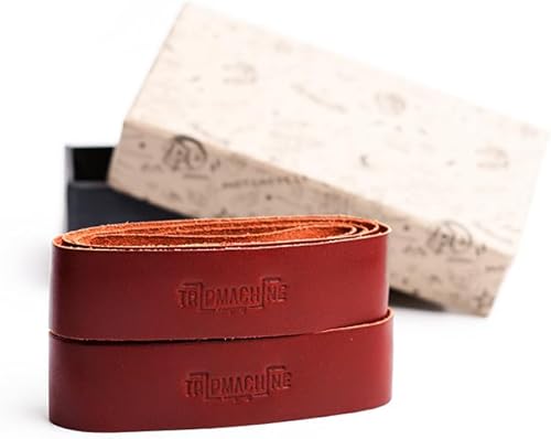 Trip Machine Company Leather Motorcycle Grips Wrap Cherry Red