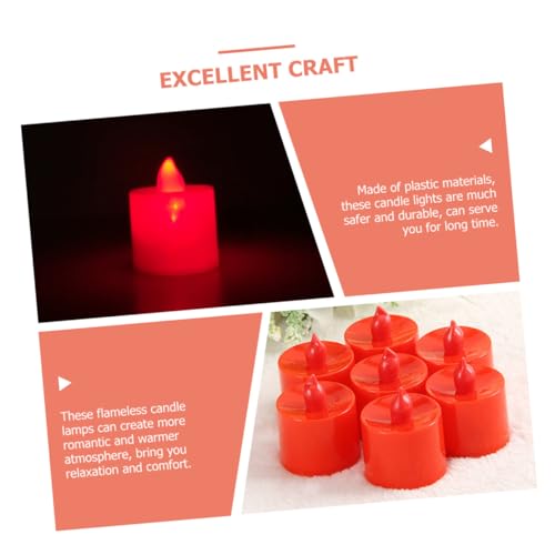 Velas cónicas LED rojas para decoración de bodas románticas y cumpleaños en exteriores 6