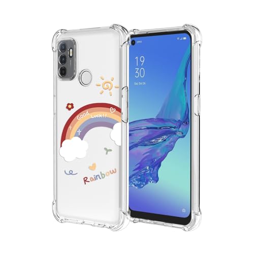 Coque Oppo A53 fleur ours arc-en-ciel en silicone souple