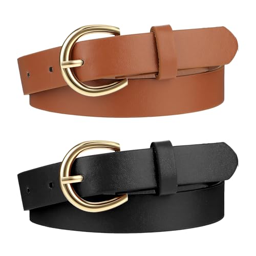 Xinjoduz 2 cinturones de cuero ajustables para niños, niñas, pantalones vaqueros, vestidos, 2 unidades