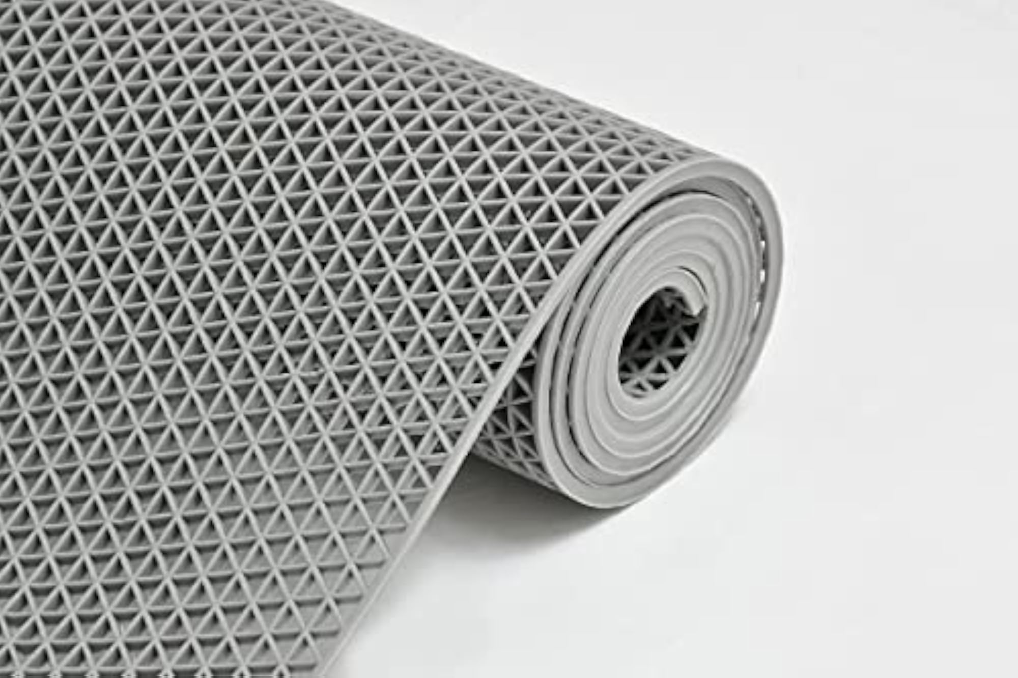 Versatile Antiskid Rubber Mat with Drainage Holes, Grey