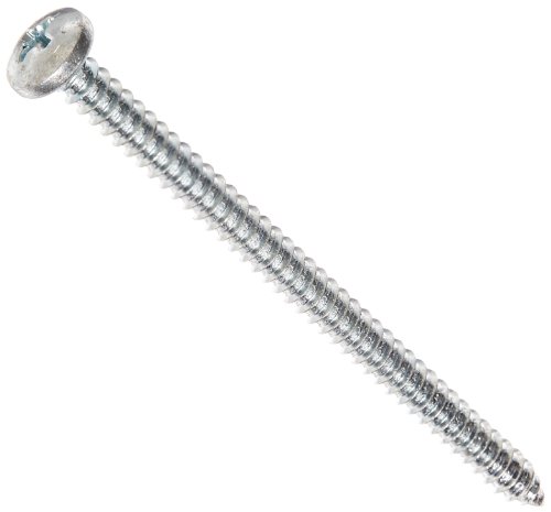 Small Parts 1044ABPP Steel Sheet Metal Screw, Zinc Plated, Pan Head, Phillips Drive, Type AB, #10-16 Thread Size, 2-3/4