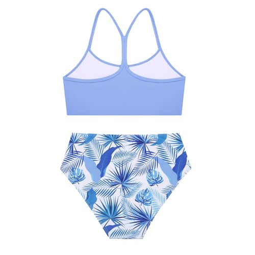Image of Weixinbuy Girls Swimsuits Bikini Set Kids Bathing Suit Bikini Top Bottom 2Pcs Teen Girls' Swimwear Set