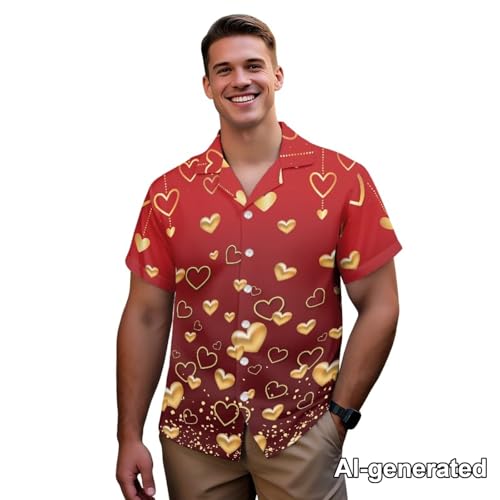 Image of Hawaii Matching Couple Outfits Husband and Wife Clothing Fashionable Mens Casual Shirts Hawaii Dress with Soft Fabric