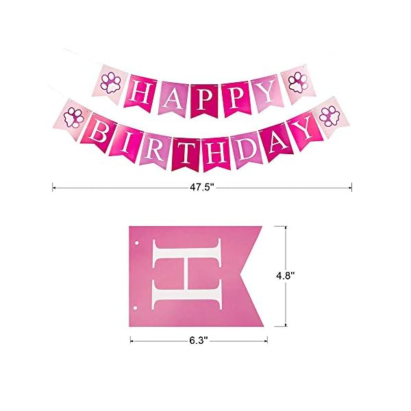 Adoggygo dog birthday bandana girl - birthday party supplies - pink tutu skirt crown hat scarf happy birthday banner dog girl birthday outfit for pet puppy cat girl (pink) - image 7
