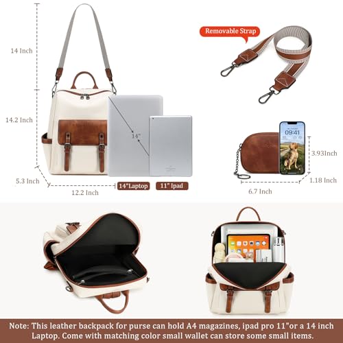 Image of AGLOD Backpack Purse for Women PU Leather Back Packs Designer Ladies Shoulder Bag Fashion Faux Work Travel Handbags