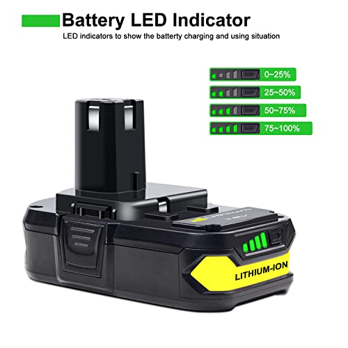 DTK Replacement for Ryobi 18V Battery ONE+ P102 P103 P104 P105 P107 P108 Compatible with Ryobi 18V Cordless Powertools 3.5Ah Batteries (2 Packs) - Thumbnail 5