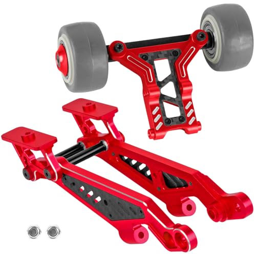 BRCatWPark Aluminum Wheelie Bar Set & Wing Mount Upgrades Part for 1/8 Typhon 6S BLX,Outcast 6S BLX,Kraton 6S BLX,Notorious 6S BLX,Talion 6S BLX,Replace AR320366 & AR320347,Red